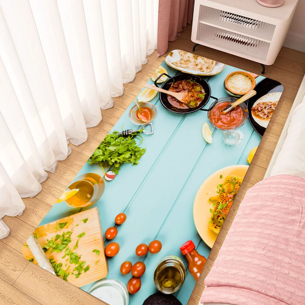 

Входной коврик для дома с едой, коврики для комнат, нескользящий ковер для кухни, балкона, супервпитывающий коврик для ванной, коврик для двери и ванной