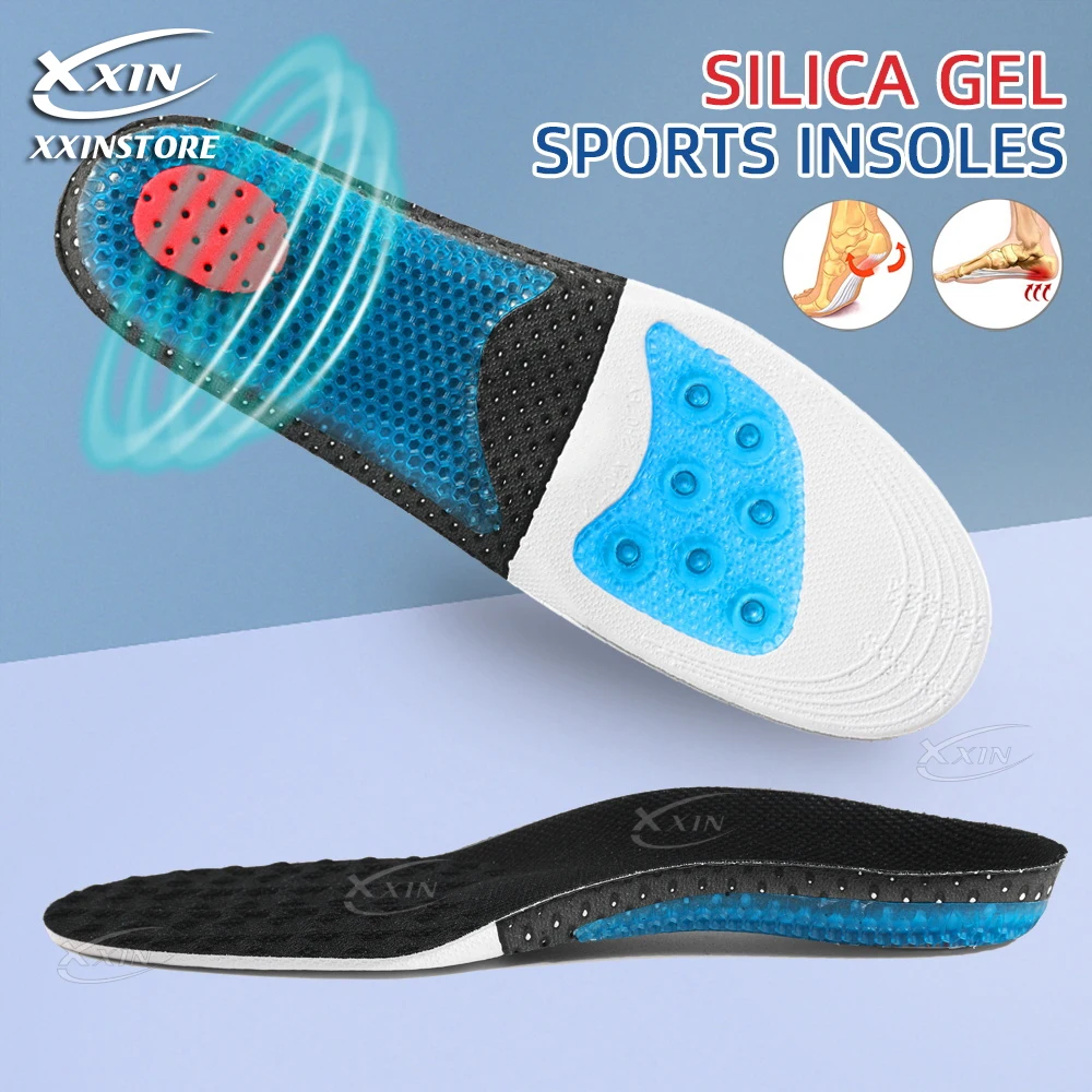 

【Xxin】Spring Insole Basketball Sport Insoles for Men Women Silicone Arch Support Shoe Pad Size 35-46
