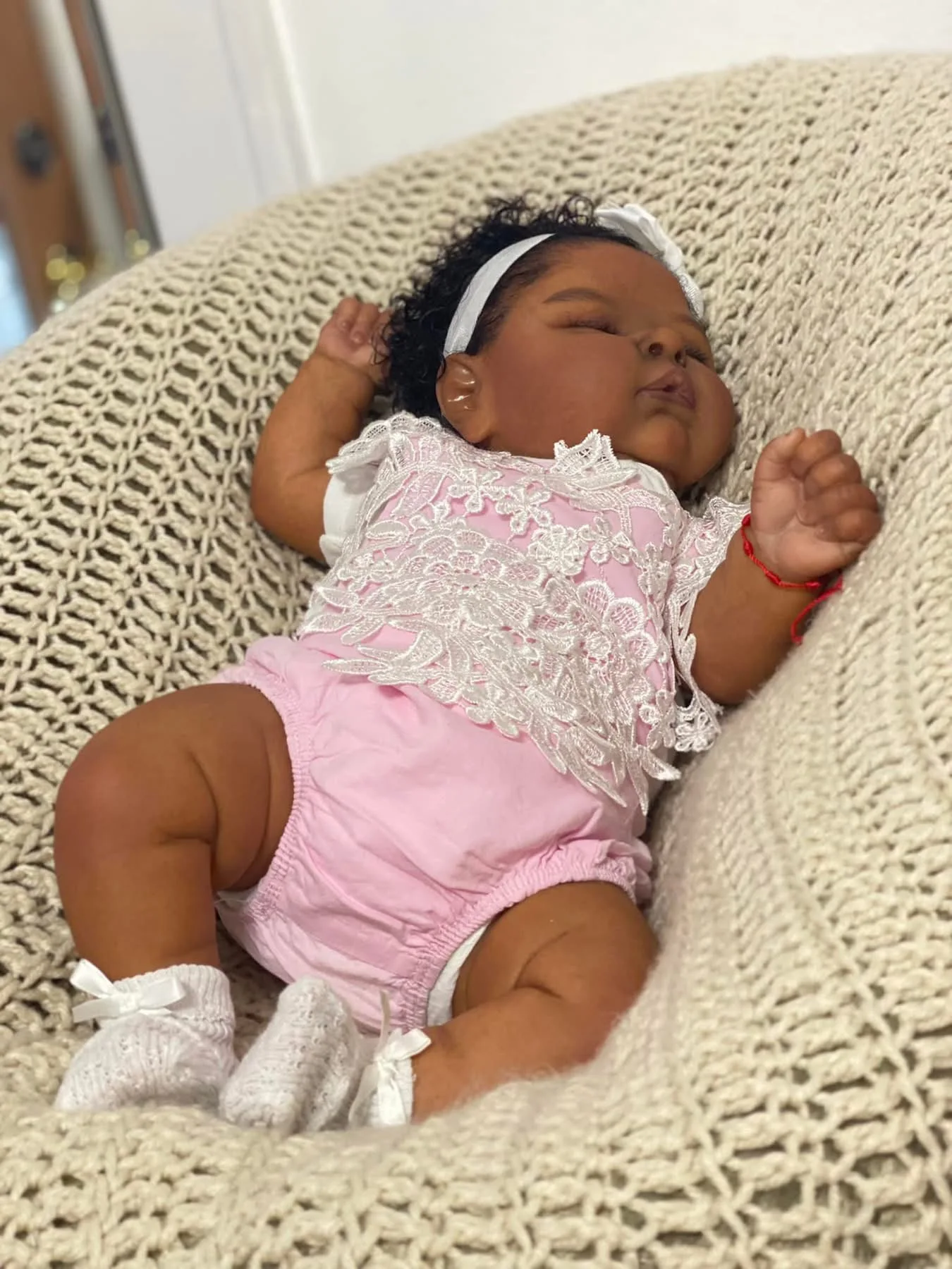 NPK 19inch Lifelike Newborn Baby Doll Full Body Dark Skin