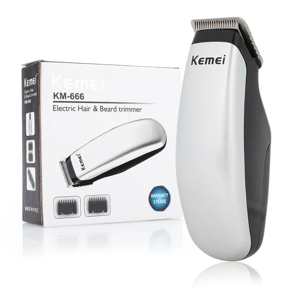 KM666 Mini Cordless Hair Clipper Home Barber Shop Portable Battery