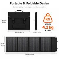 Chargeur solaire portable 200W, panneau solaire pliable pour générateurs solaires, camping en plein air, voyage, batterie externe 2