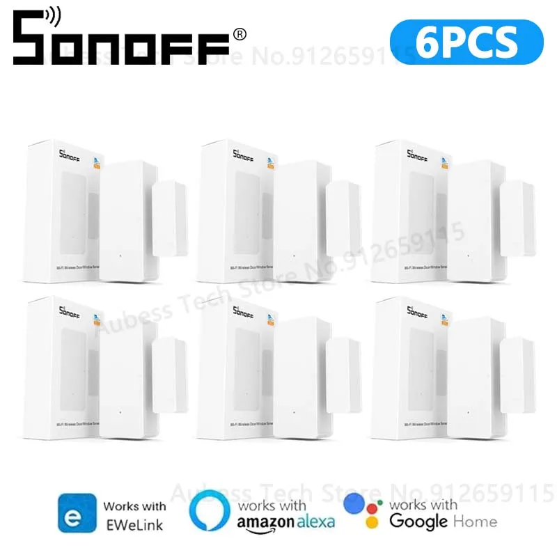 SONOFF DW2 WiFi Door Sensor eWeLink Door Window Open Detector Smart Home Security Protection Alarm System Alexa Google Assistant alarm lamp Alarms & Sensors