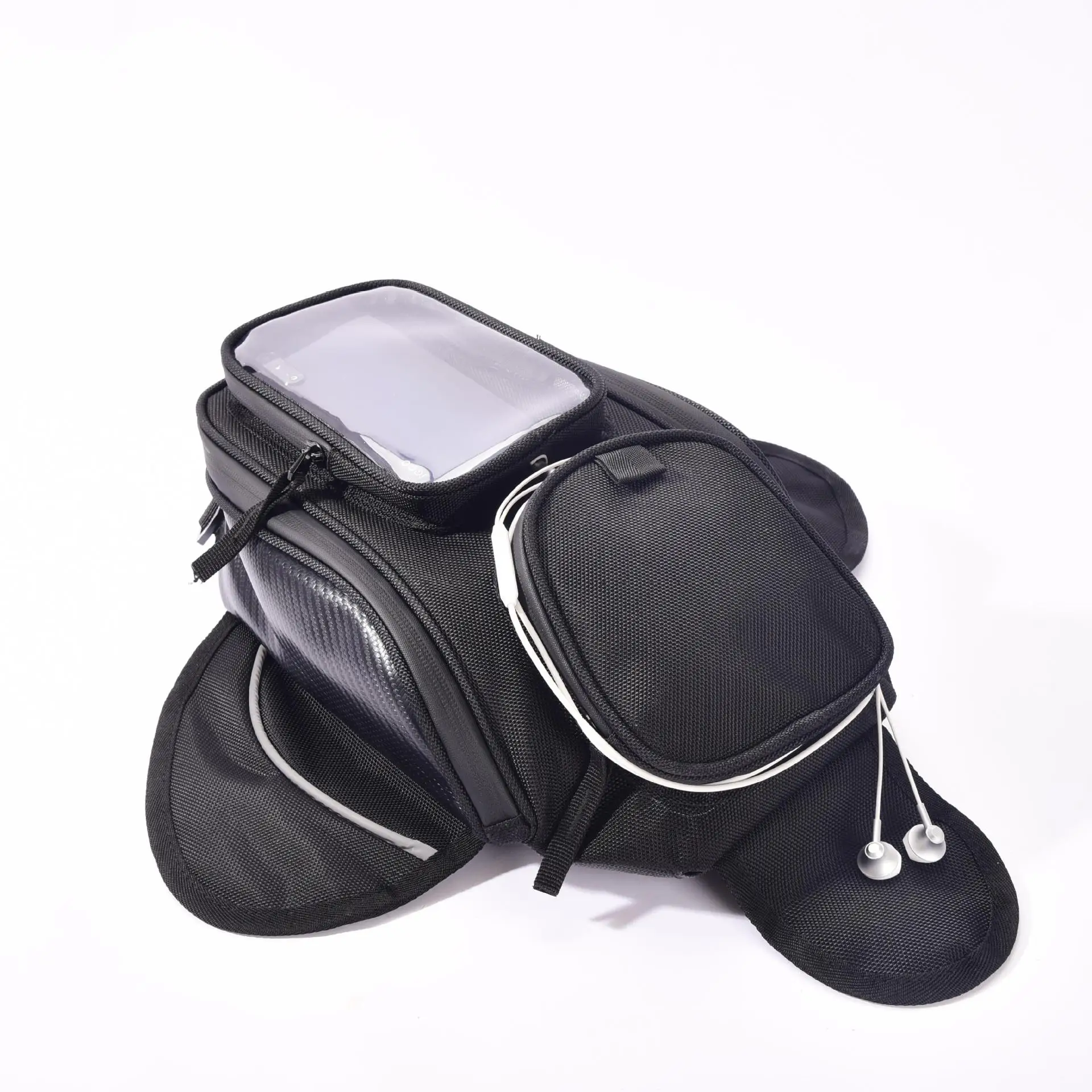 

Motorcycle Fuel Tank Bag Oil Riding Magnet Navigation Oxford Waterproof Saddle Bag Luggage with Earphone Hole Magnet Navigation
