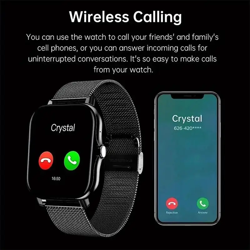 2024 Smart Watch Android Phone 1.44'' Inch Color Screen Bluetooth Call Blood Oxygen/Pressure Monitoring Smart Watch Women Men 2