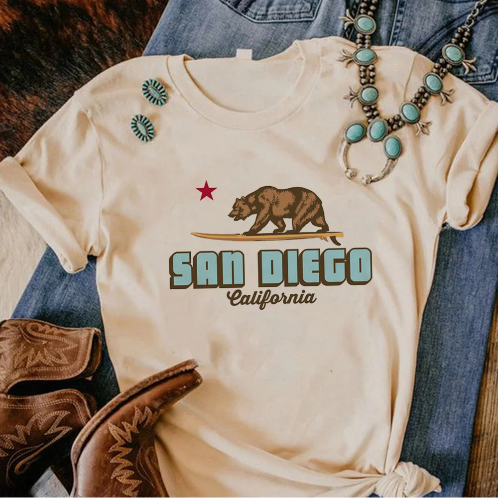 

California t-shirts women manga streetwear harajuku t shirt female comic harajuku clothing
