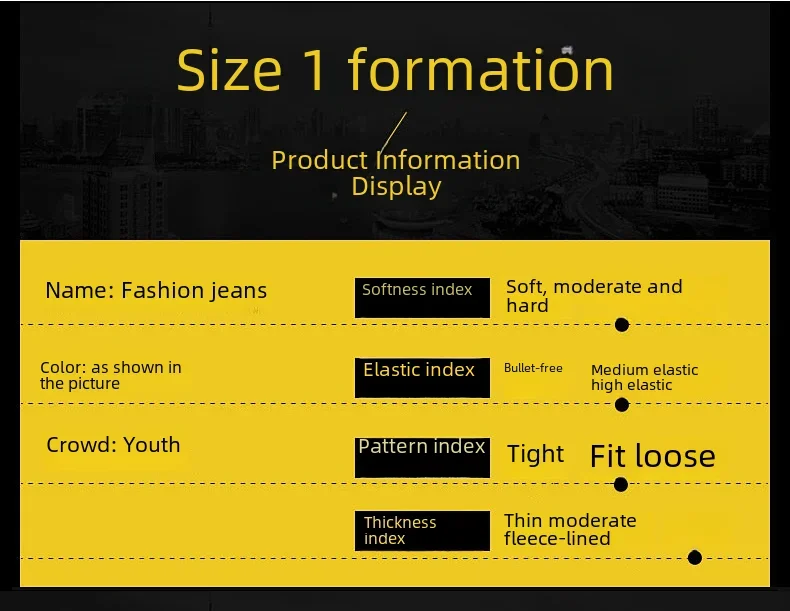 Description Picture 6 of itemMen Embroidered Fleece Jeans Slim Fit Small Foot Pants Elastic Waist Suitable Casual Scenarios Cotton Material