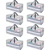 Heavy Duty XL Foldable Moving Bags 8 Pack with Backpack Straps Clear Storage Solution Lightweight Durable Alternative to Boxes 2