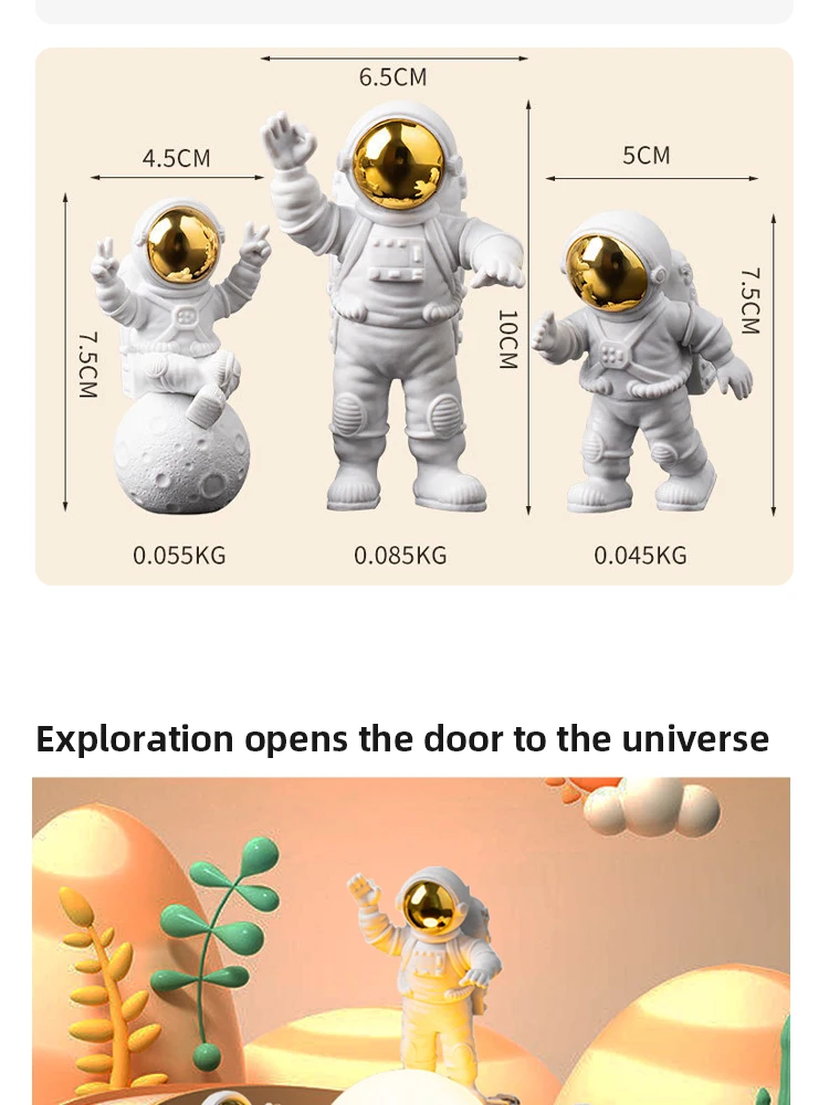 Description Picture 5 of itemAstronaut Ornament Yellow Moon Ambient Light Office Wine Cooler Decorations Modern Astronaut Desktop Ornaments Modeling