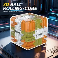 3D Puzzle Ball-Rolling Magic Cube Maze Children Labyrinth Fidgeting Toy Logical Thinking Stress Relief Educational Birthday Gift 3