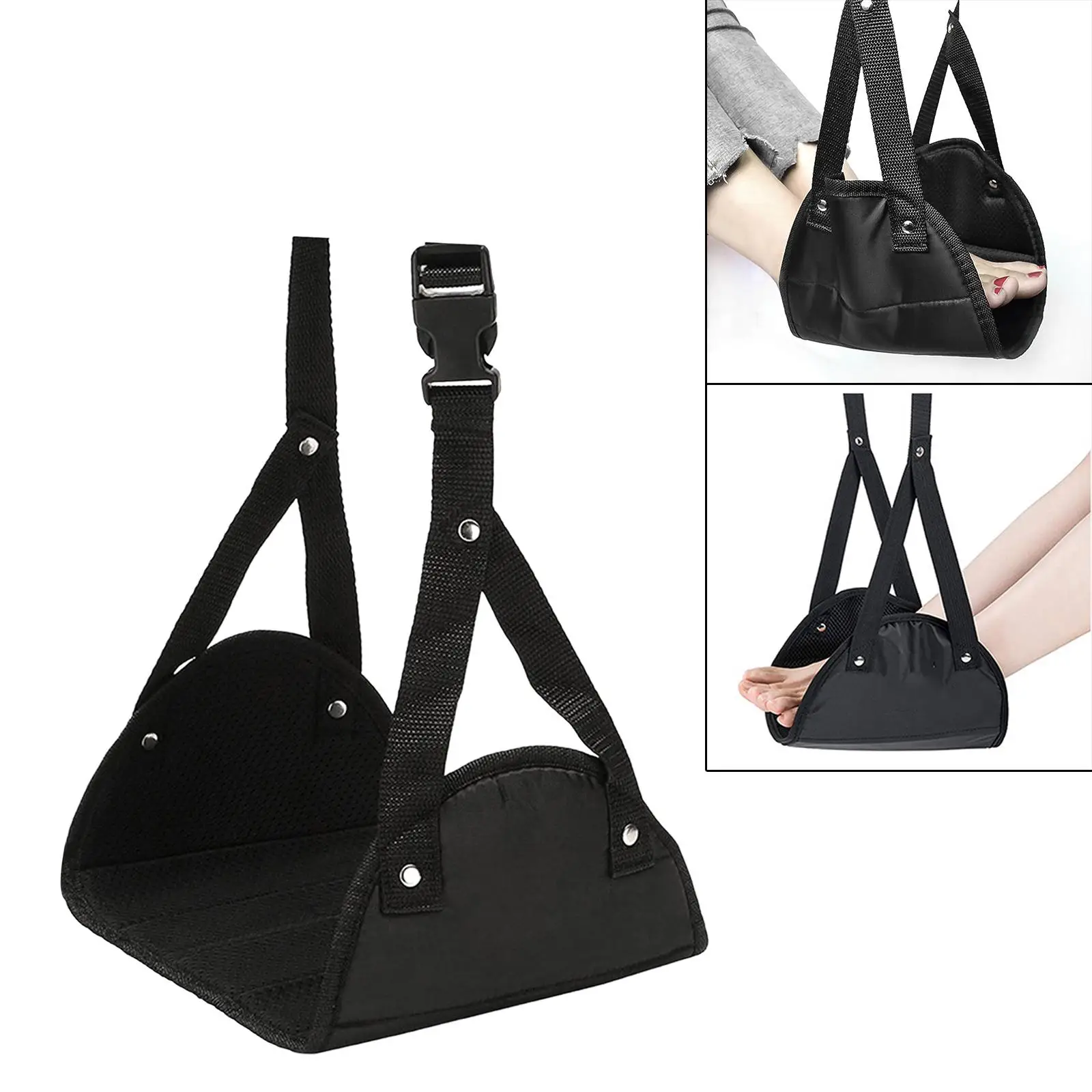 Foot Heel Hammock Travel Foot Rest Portable Sling Leg Rest Airplane Footrest for Trian Plane Home Office AT Work Flying