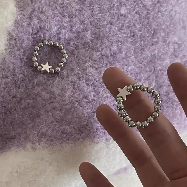 Round Beads Finger Ring Elastic Finger Jewelry Gift - Temu