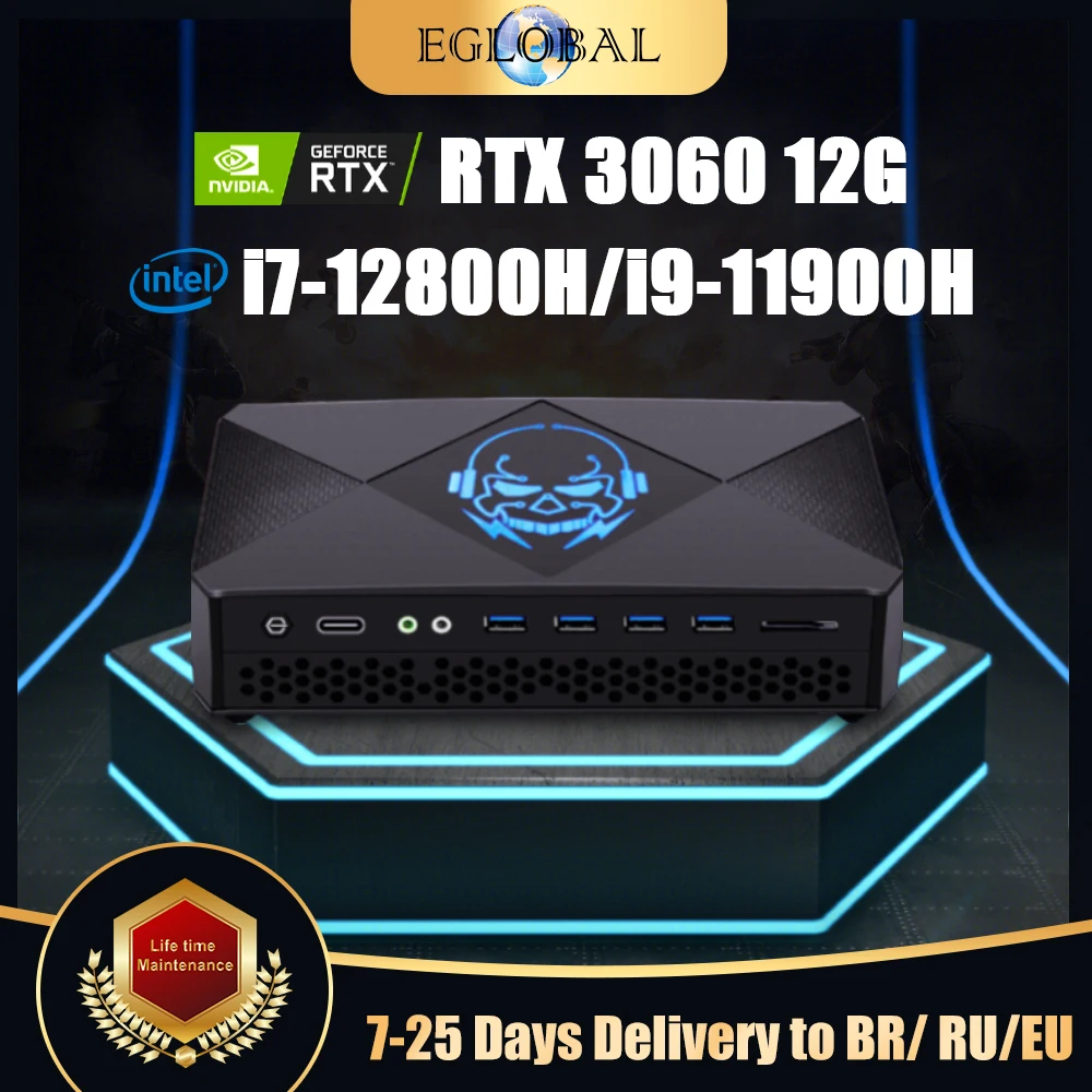 

Eglobal New Gamer Mini PC i7 12800H i9 11900H NVIDIA RTX 3060 12G GDDR6 2*2.5G LAN 2*DDR5 Windows 11 Compact Computer WiFi6