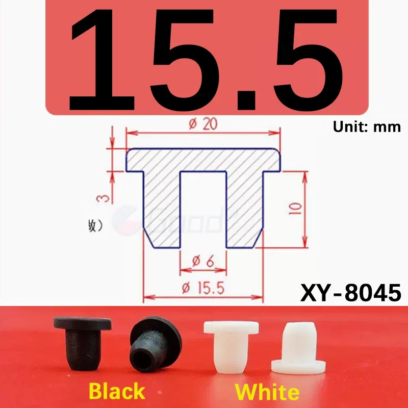 Black Silicone Rubber Hollow Stopper Plug | Sealing Caps & Dust Protectors