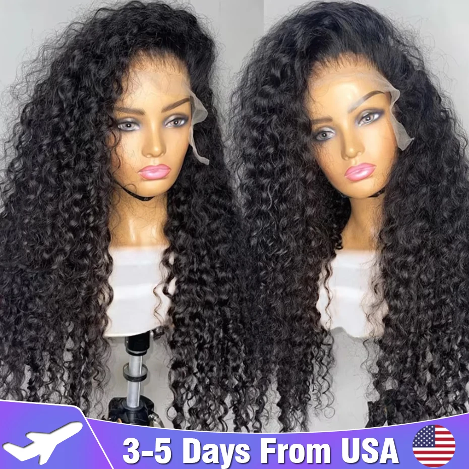 Human Hair Wig 13x4 13x6 Deep Wave Lace Front Wig Transparent Lace Frontal PrePlucked Front For Women
