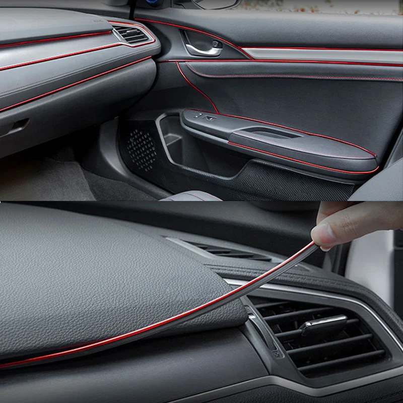 5M/3M Decorazione per modanatura auto Strisce flessibili Modanature interne per auto Copertura Trim Cruscotto Porta Edgein Car-styling Universale ﻿  34
