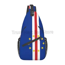 Cape Verde Flag Sling Bag Casual Crossbody Backpack Unisex One Shoulder Chest Bag Large Capacity Daypack for Travel Sport Hiking