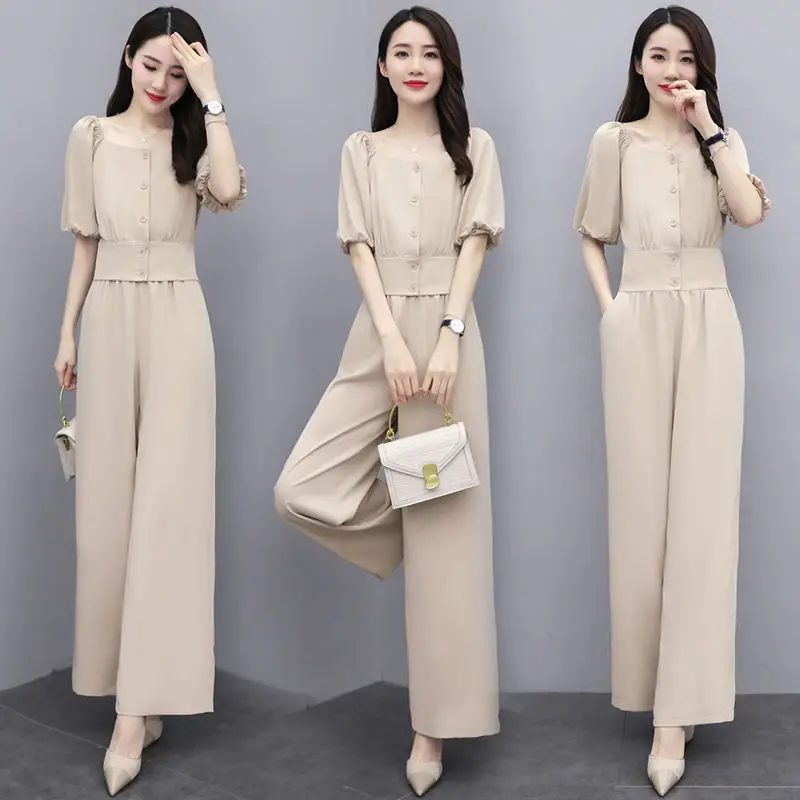 Women's Fashion Outfits 2022 Spring Summer New Flare Leggings Two Piece Set  Korean Style Wide Leg Pants And Tops Lady Suit W56 - AliExpress