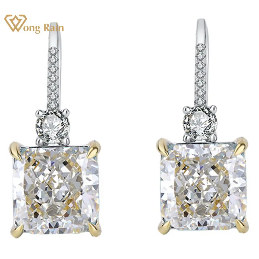 

Wong Rain 925 Sterling Silver G Color Crushed Ice Cut Simulated Moissanite Diamonds Drop Dangle Earrings Wedding Fine Jewelry
