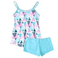 Plus size women's split swimsuit sexy slim printed sling bikini swimwear beach conservative swimsuits two-piece set beachwear - Image 3