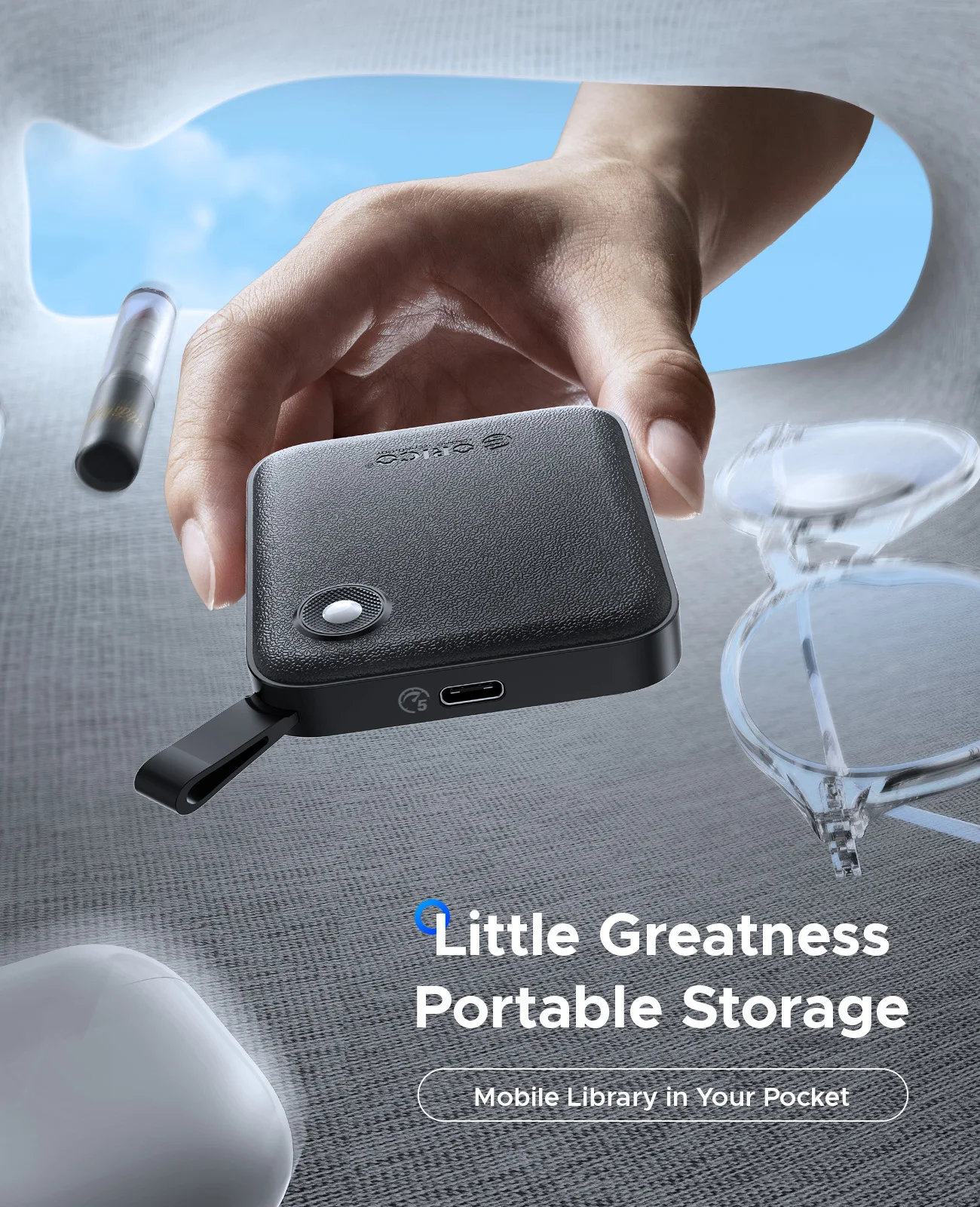 ORICO B5 PLUS 휴대용 외장 솔리드 스테이트 드라이브 외장 하드 드라이브 iPhone 15/Pro Windows Mac용 USB 3.2 Gen2 SSD 경량