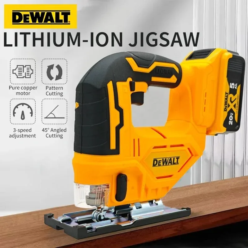 Dewalt 3000RPM 브러시리스 곡선 톱 무선 전기 지그 톱 휴대용 다기능 조절식 목공 전동 공구