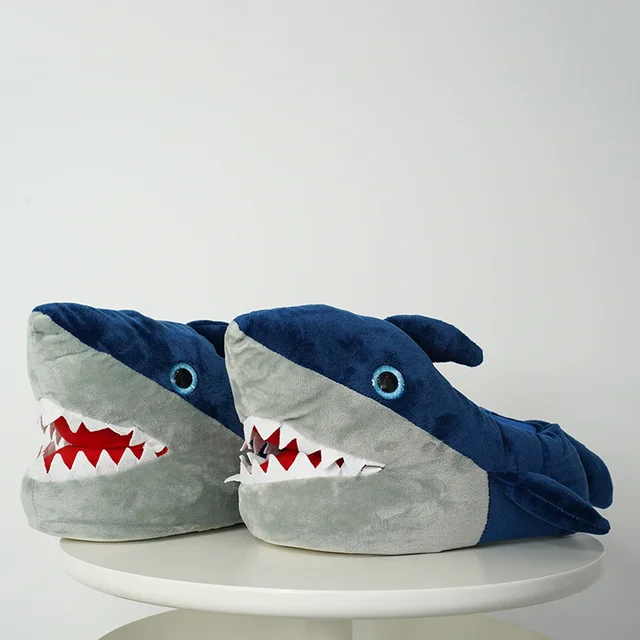 Cute Cartoon Shark Doll Soft Stuffed Plush Toys Home Slippers Spot All Inclusive Soft Bottom Warm Embellish Life Children Gift