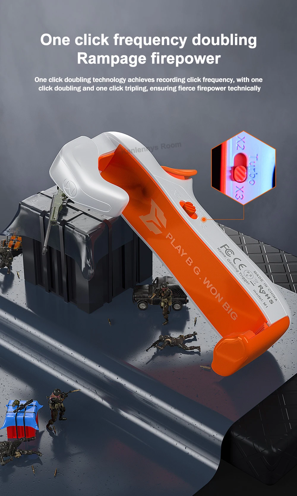 M1 Mobiler Schießknopf-Trigger mit Vibration für PUBG-Gamecontroller-Jostick für iOS- und Android-Gamepad-Spiele_voghion.com
