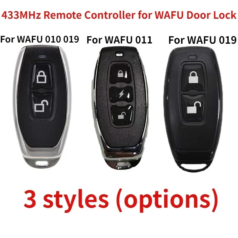 1pcs WAFU 433MHz Remote Controller Door Lock Remote Control Key For WF-010 WF-019 WF-011A Invisible Door Lock