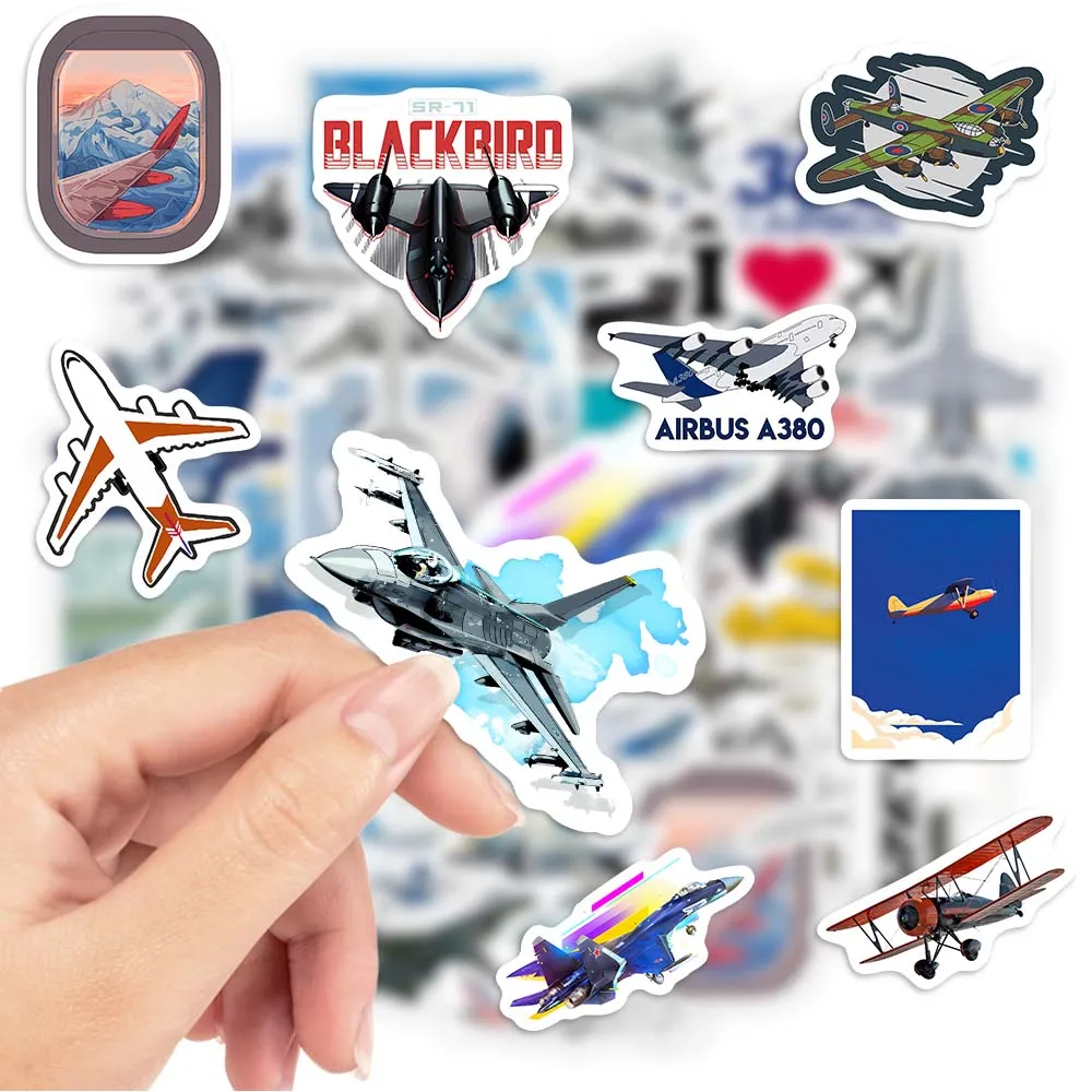 label stickers Airplane Collection Stickers Fighter Aircraft Airliner Cool DIY Gift Decal for Phone Laptop Bottles Scrapbook Waterproof Sticker