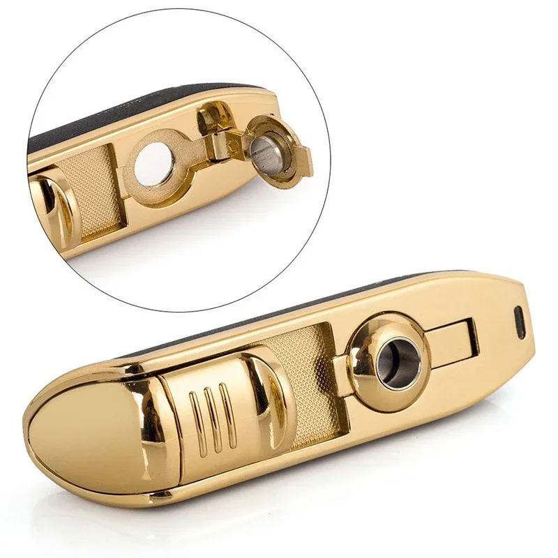 New COHIBA Lighter Metal 3 Jet Butane Torch Lighter Cigar Stamping Bar Sharp Lighter Cigar Knife Cigar Scissor For Gift（No Gas） 3