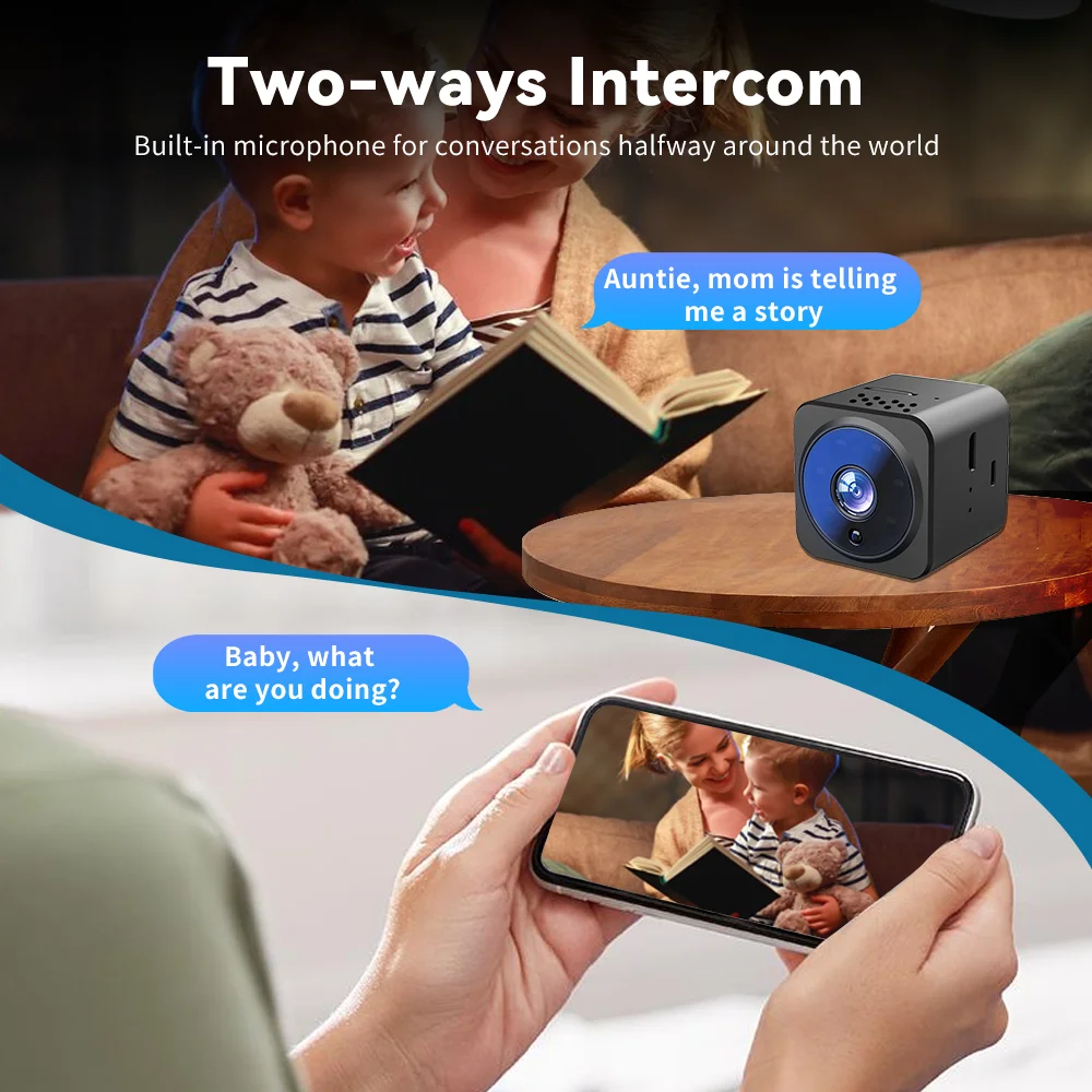 WiFi smart home high-definition network voice intercom night vision security monitoring camera with 2D noise cancelling speaker