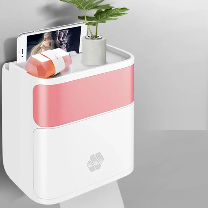 Toilet paper holder bathroom waterproof storage box storage rack wall mounted waterproof rack bathroom accessories