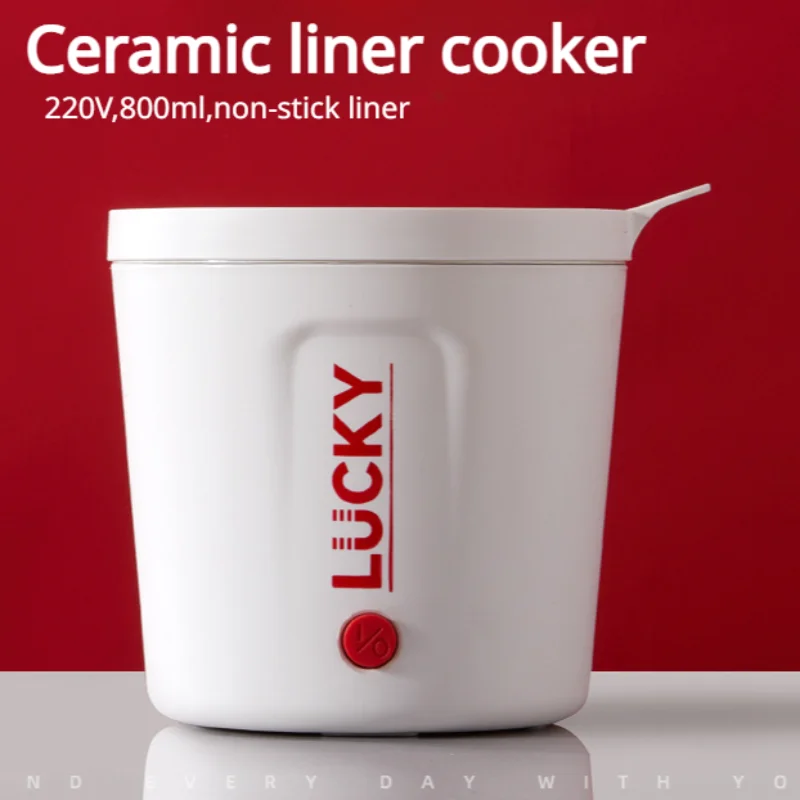 220v Electric Rice Cooker Ceramic Pot 800ml Capacity Multi Cooker Nonstick Smart Mechanical