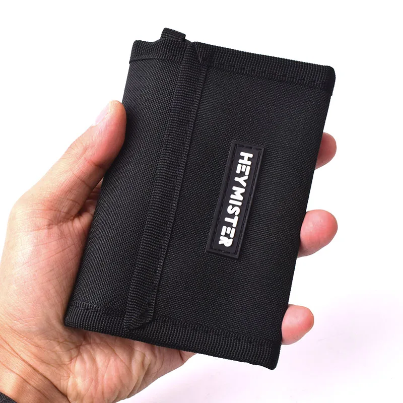 Fashion Youth Trifold Wallets Oxford Cloth Students Sling Neck Bag Short-Style Wallets Hasp Coin Purse Card Holder Case