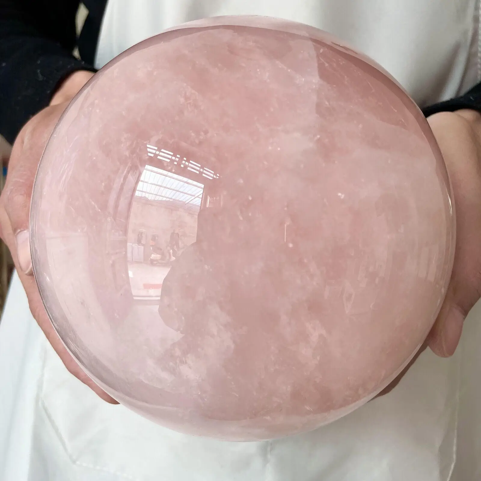 Natural Rose Quartz Sphere Crystal Ball Reiki Healing