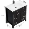 30" Bathroom Vanity with Sink Combo, Painted Modern Bathroom Storage Cabinet with Ceramic Sink, Two Doors and Three Drawers 3