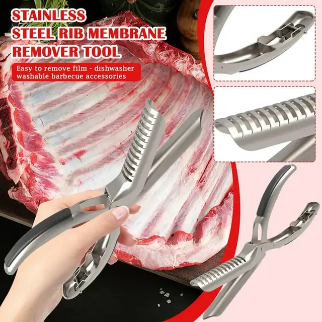 Bbq Utensils Bbq Rib Skinner Tool Rib Membrane Remover Tool Kit, Stainless BBQ Rib Prep Tool, Easy Rib Prep Tool Membrane Remover Bbq Tool Set