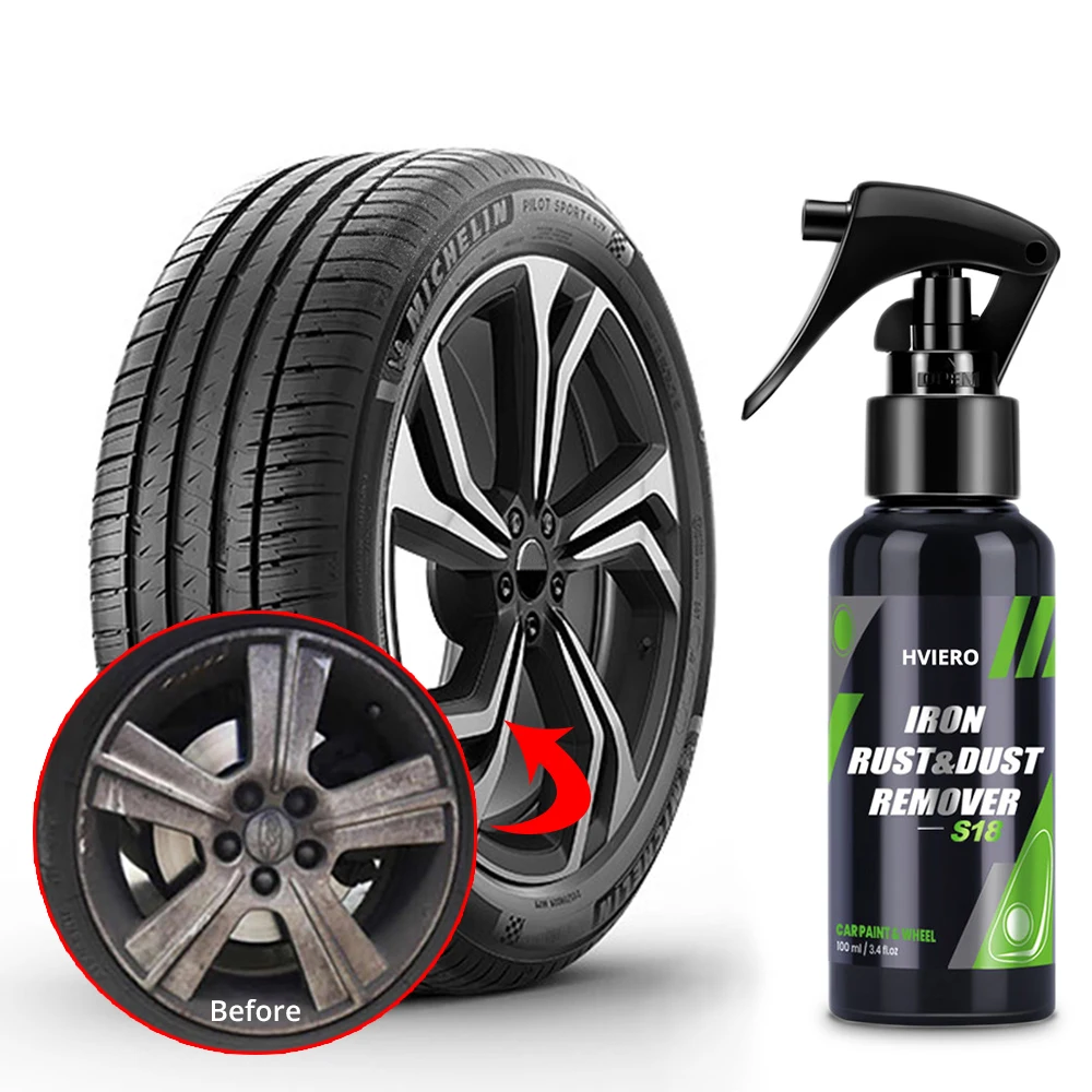 HVIERO S18 50/100/300ML Protect Wheels And Brake Discs From Iron Dust Rim Rust Cleaner Auto Detail Chemical Car Care remove rust