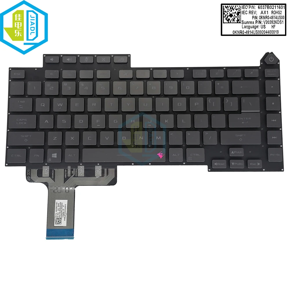 Teclado Retroiluminado Rgb Inglês para Asus Rog Strix G15 G513 G513qy G513qm G513q Gl543 Gaming Laptop Teclados de Retroiluminação Coloridos - Imagem 6