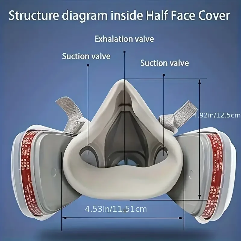 6200 Half Face Dust Gas Mask Respirator With Filters