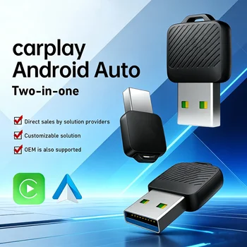 Wireless 2 in1 Android Auto Adapter Wireless CarPlay Dongle Car Intelligent Systems AI Smart Box For Car Wired CarPlay 1