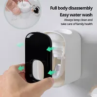 1pc Waterproof Toothpaste Squeezer Automatic Toothpaste Dispenser Wall Mount Bathroom Bathroom Accessories Toothbrush Holder 2