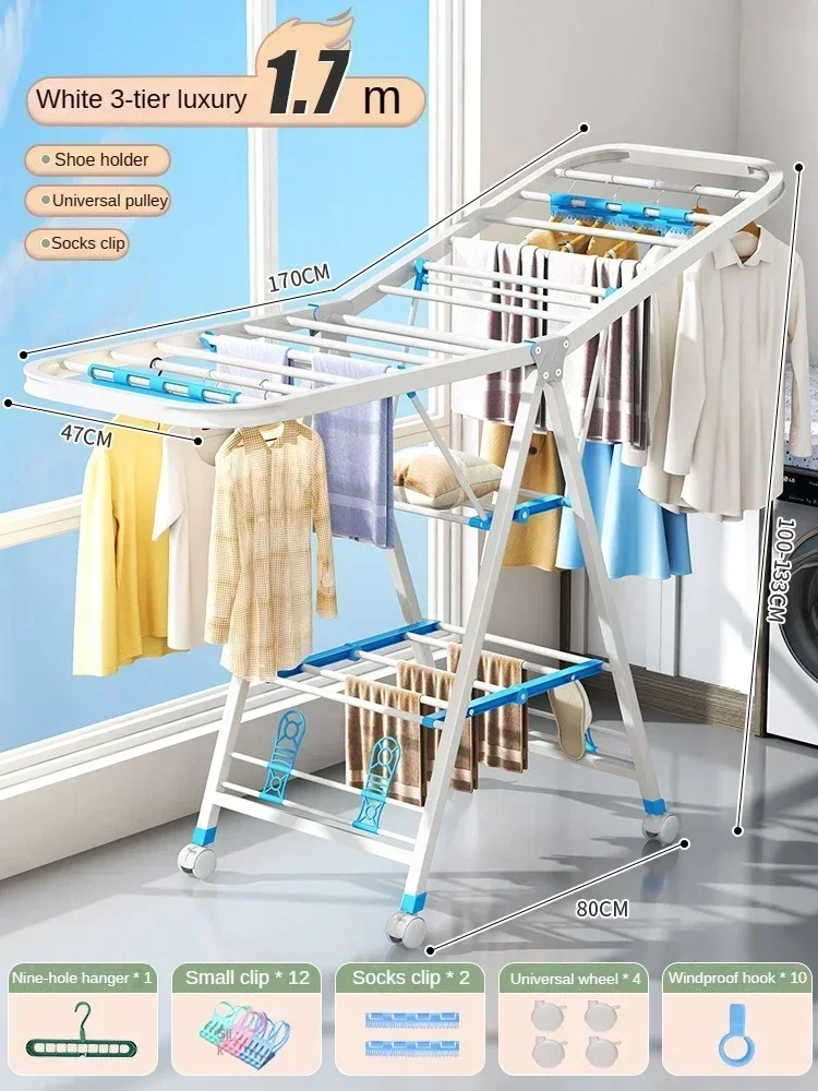 AEDILYS 63 inches Clothes Drying Rack, Stainless Steel Space Saving Drying  Rack, Foldable Laundry Rack, Silver - AliExpress