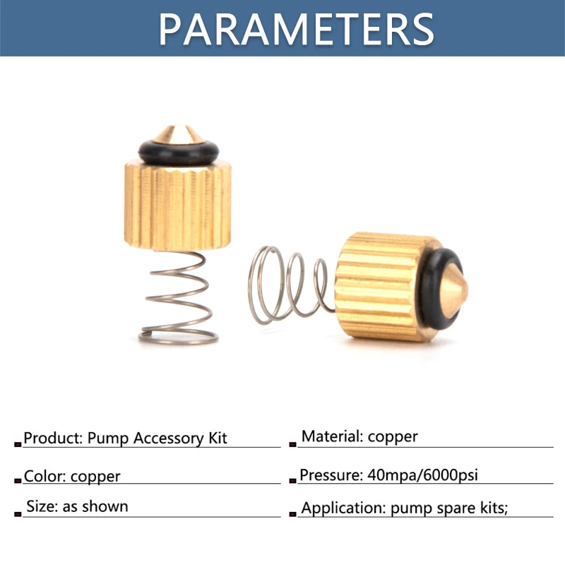 Air pump parts PCP Hand Pump Copper One Way Foster for 3-Stage High Pressure Air Pump Spare Replacement Kit 2pcs