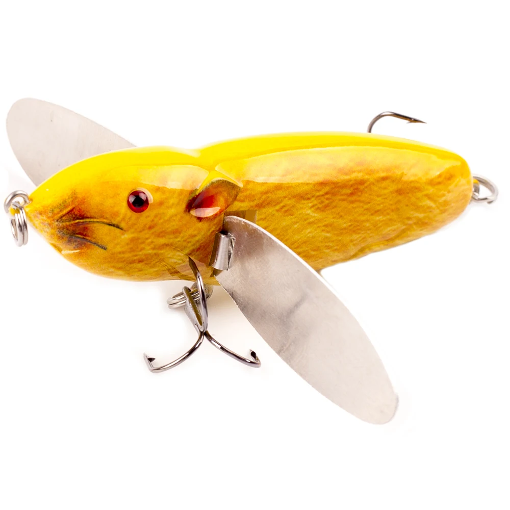 CCLTBA Topwater Lure 8cm 14g Rat Bait Metal Blade Wings Hard Body Wobblers  Mouse Fishing Lures for Bass Minnow Lure Tackle
