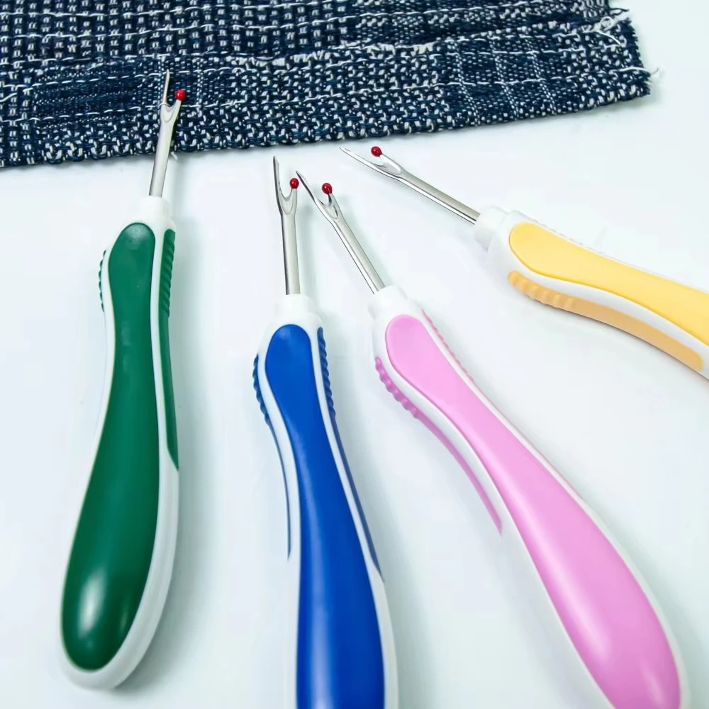 실리콘 손잡이가있는 1pc 스레드 Unpicker 바느질 스티치 리무버 DIY 바느질 액세서리 용 바느질 바느질 솔기 리퍼 ?