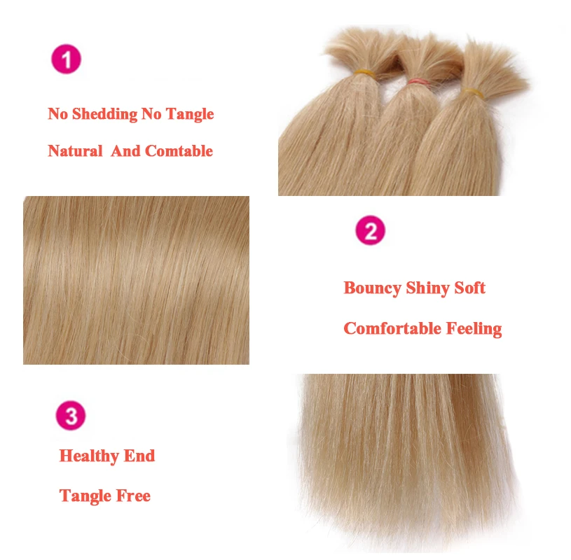 Straight Human Hair Bulk Braiding Vietnam Remy No Weft Human Hair 50g Natural Bulk Extensions