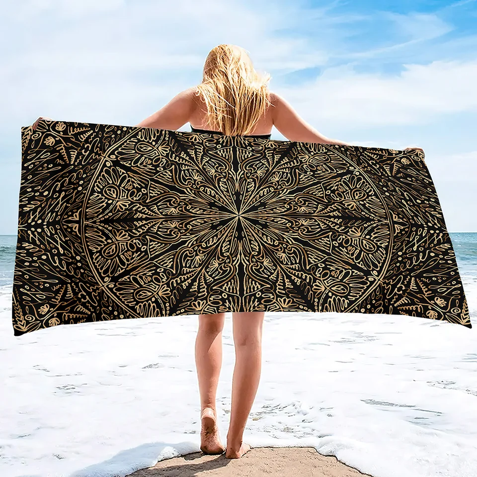 Boho Beach Towel 32x52 Inches | Microfiber Quick Dry Towel With Bohemian Pattern | Lightweight Sand Free Towel For Pool, Travel, Decor - View #5