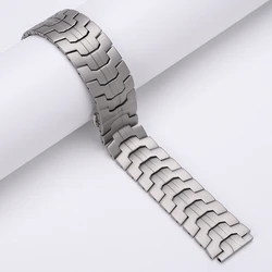 Luxury Stainless Steel Metal Strap for Smartwatch - Business Bracelet Design (Titanium Color)