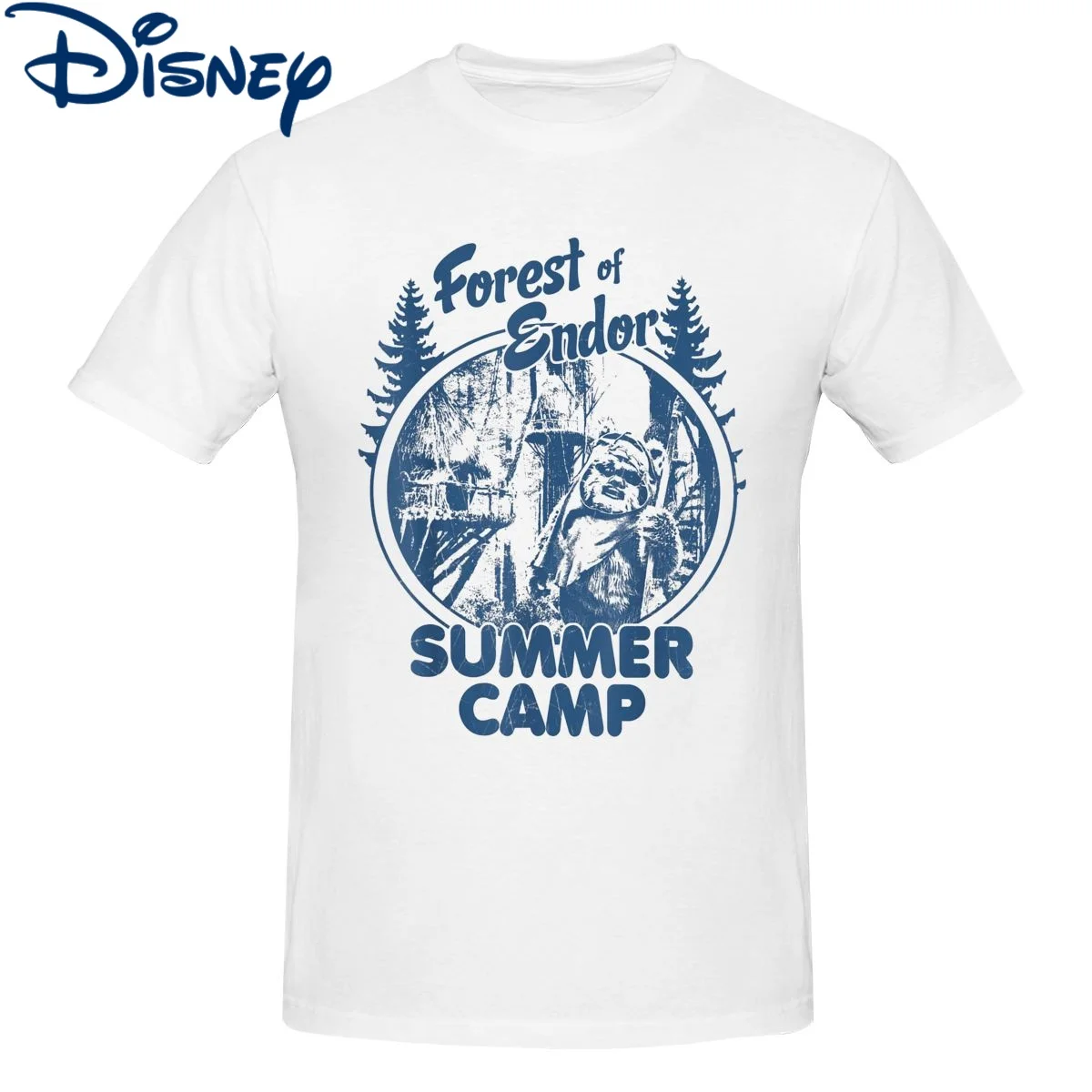 

Men T-Shirt Disney Star Wars Vintage Cotton Tees Short Sleeve Wicket Ewoks Endor Forest Summer Camp T Shirts Clothing New